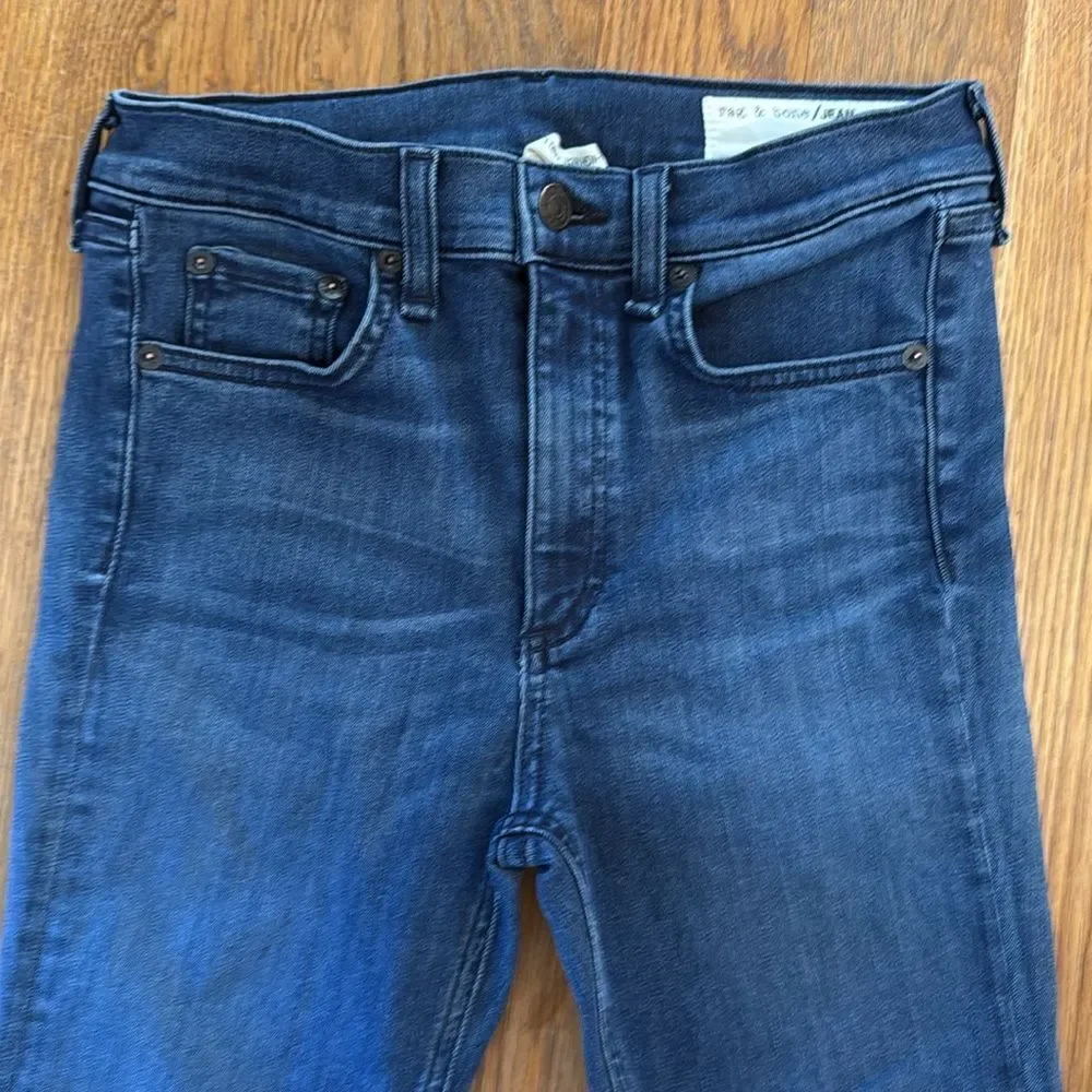 rag & bone High Rise Skinny Jeans 27 ALEMBIC Dark Wash Ankle Stretch Denim